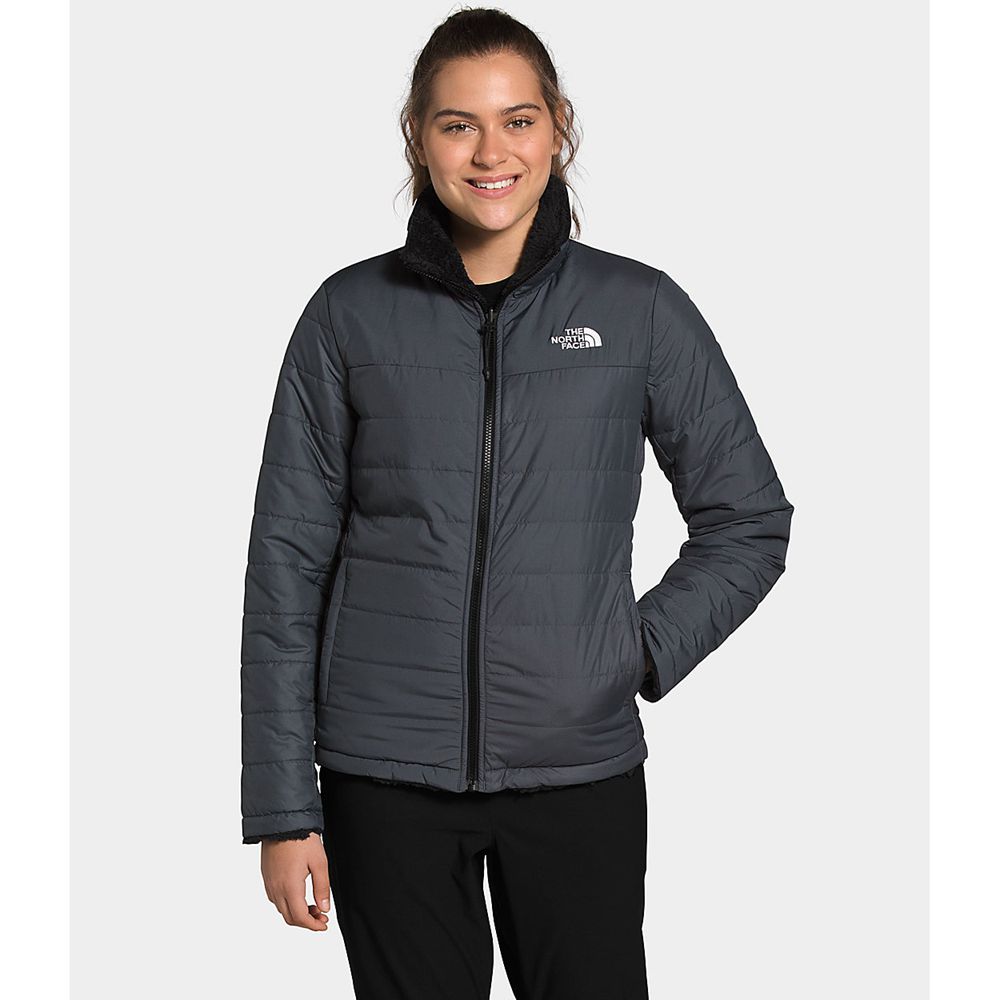 The North Face Insulated Jacket Womens Australia - The North Face Mossbud Reversible Grey / Black (J